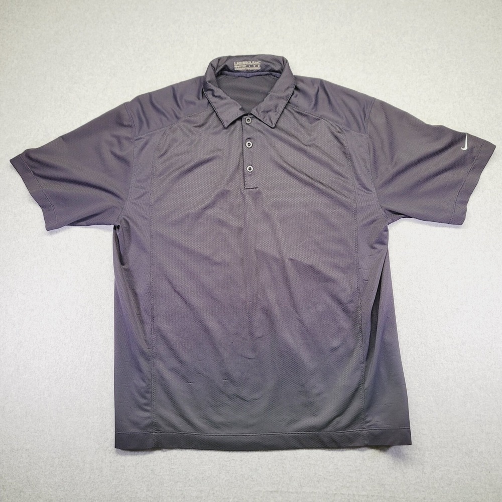 Nike Golf Fit Dry Polo Shirt Mens Large Blue Performance Short Sleeve Logo